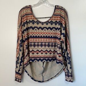 Onzie Aztec Open Back Long Sleeve Top One Size